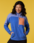 Abrazo Fleece Half-Zip Jacket - Women's, Aster/Azure, Model Tiff