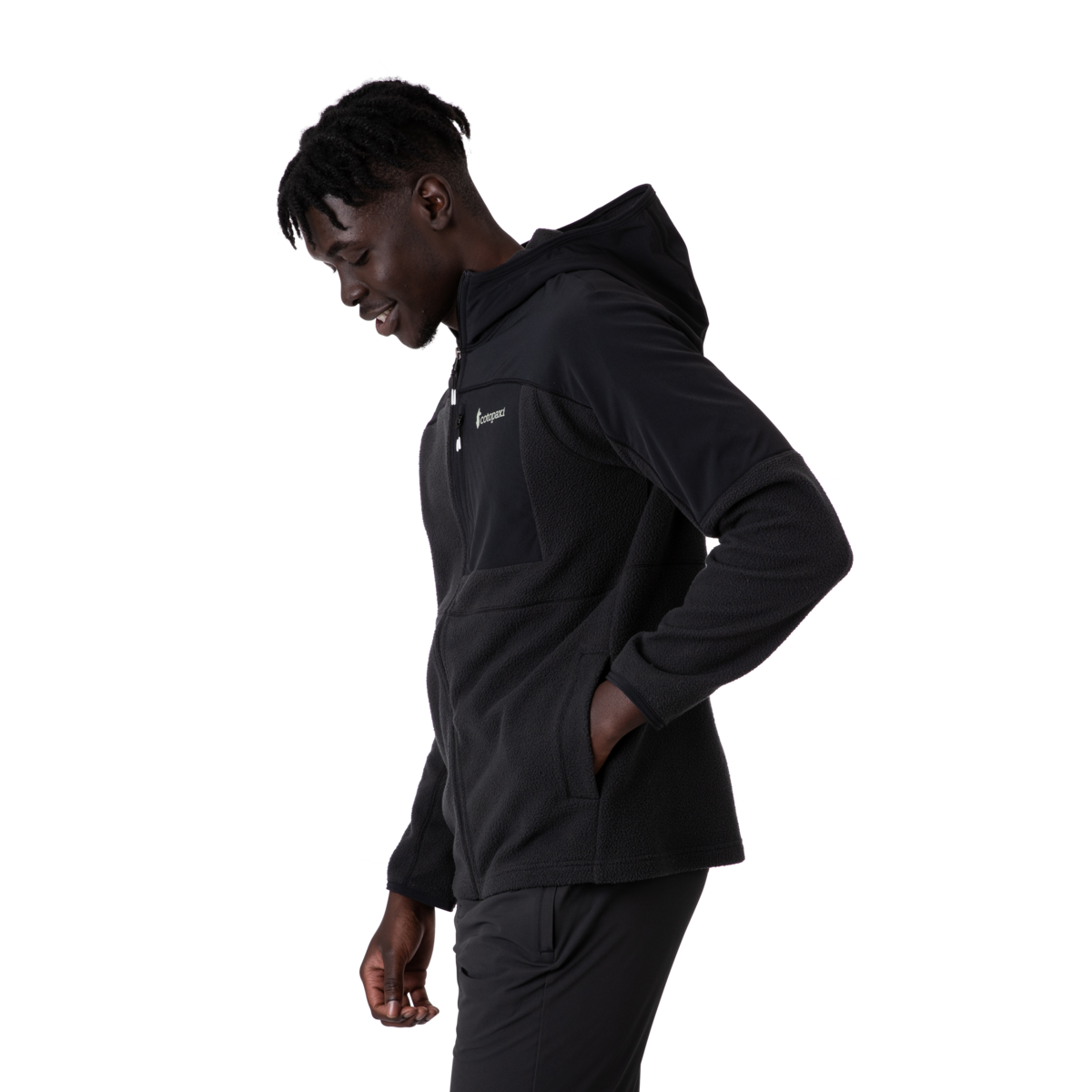 Abrazo Hooded Full-Zip Fleece Jacket - Men's, Black, Detail