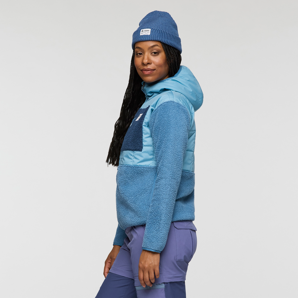 Trico Hybrid Hooded Jacket - Women's, Fjord/Fjord, Model Charlie
