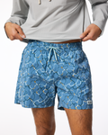 Brinco 5 Inch Short - Print - Men's, Splash Steel Blue, Model Christian