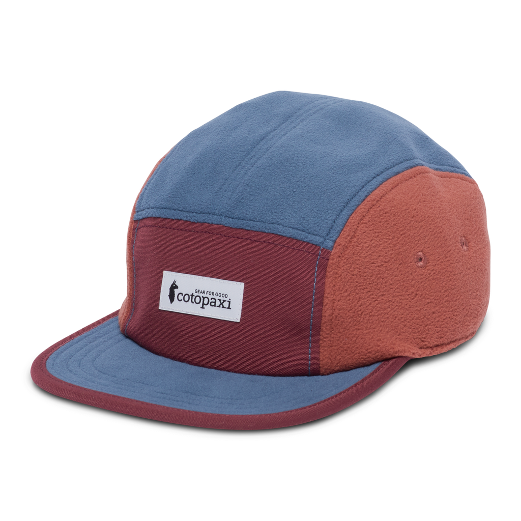 Fleece 5-Panel Hat, Mulberry/Deep Sea, Detail