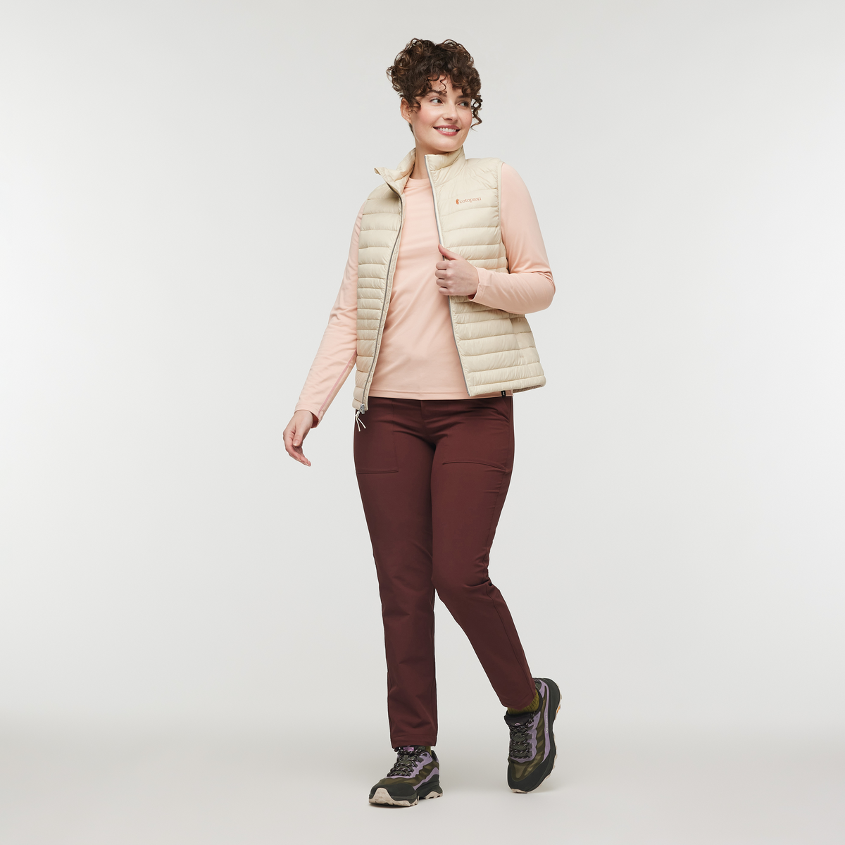 Fuego Down Vest - Women's, Cream, Model Courtney