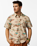 Estival Button Up Shirt - Print - Men's, Mt Cotopaxi Cream, Model Kellan