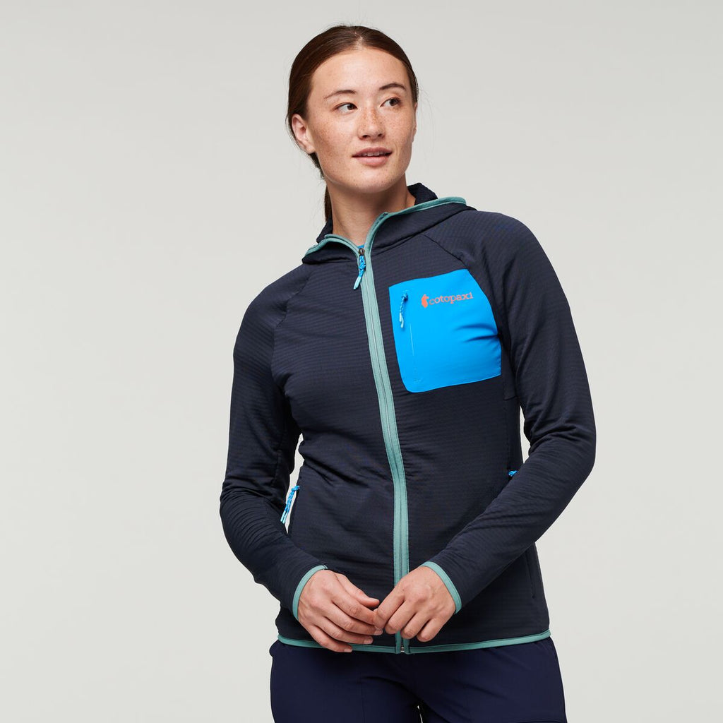 Otero Fleece Full-Zip Hooded Jacket - Women's, Graphite, Model Aya