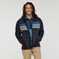 Fuego Down Hooded Jacket - Men's, Carbon Stripes, Model Kai