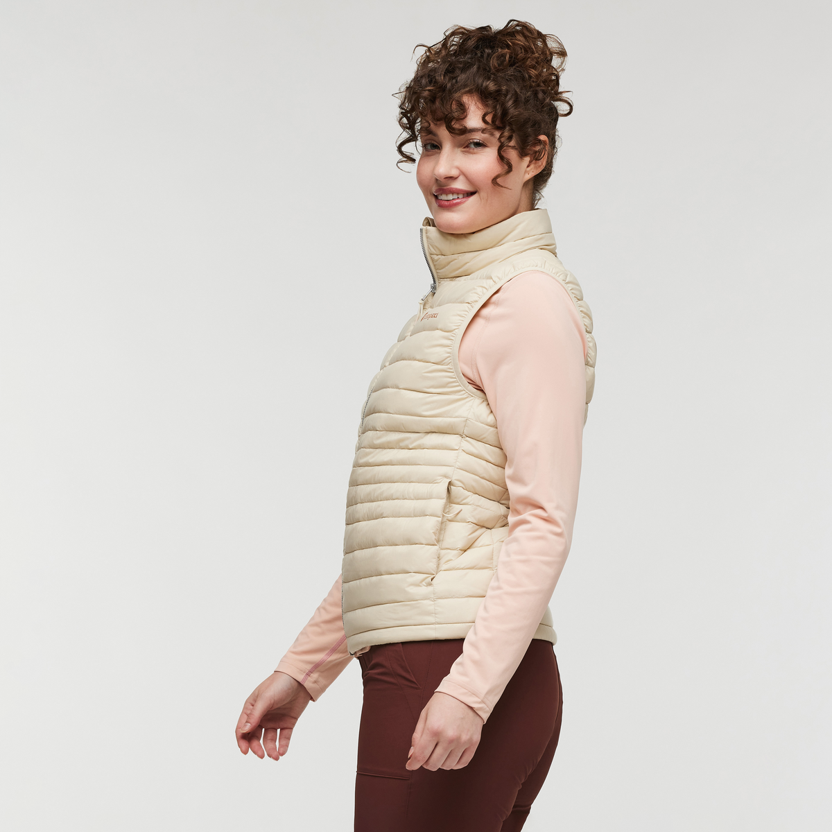 Fuego Down Vest - Women's, Cream, Model Courtney