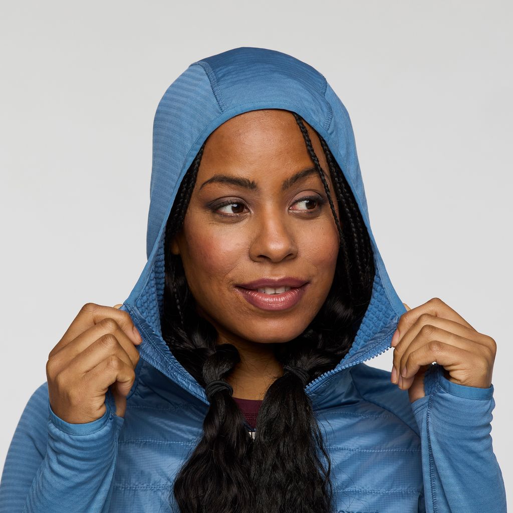 Capa Hybrid Insulated Hooded Jacket - Women's, Fjord, Model Charlie
