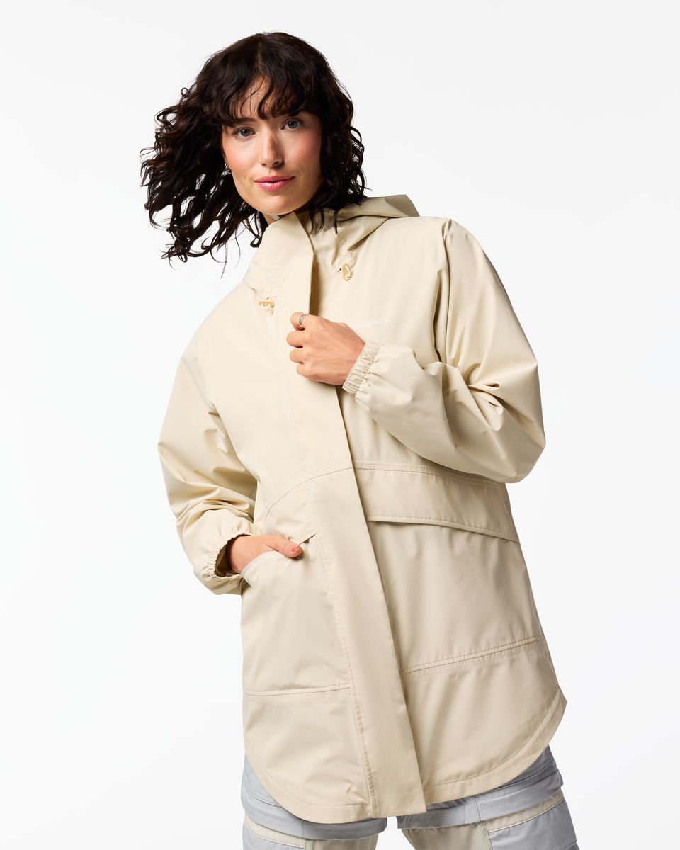 Rayu Rain Parka - Women's, Cream, Model Lola