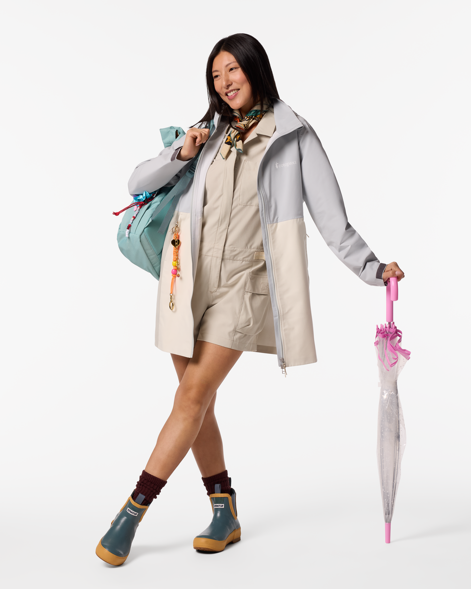 Cielo Rain Trench - Women's, Vapor/Chalk, Model Tiff