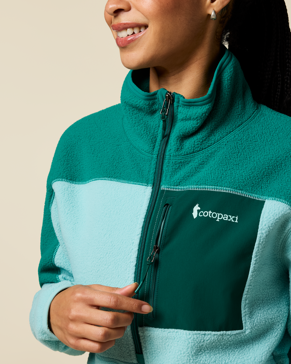 Abrazo Fleece Half-Zip Jacket - Women's, Malachite/Tide Pool, Model Kalu