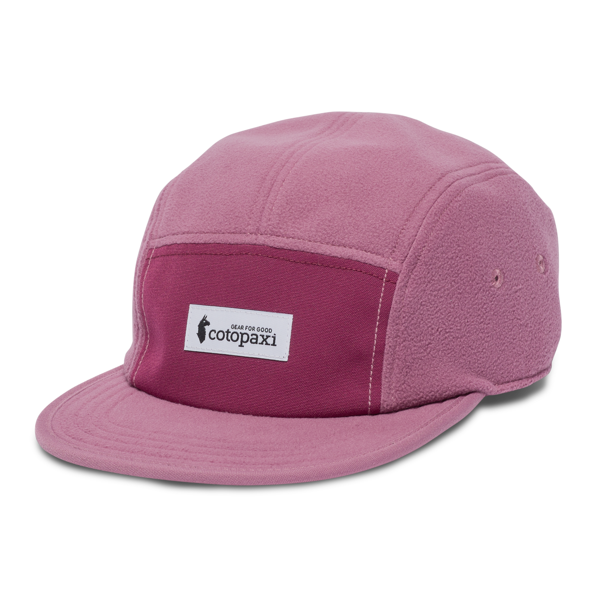 Fleece 5-Panel Hat, Jam/Fig, Detail