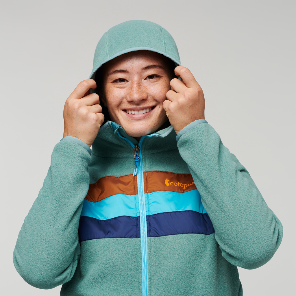 Teca Fleece Hooded Full-Zip Jacket - Women's, Watercolor, Model Aya