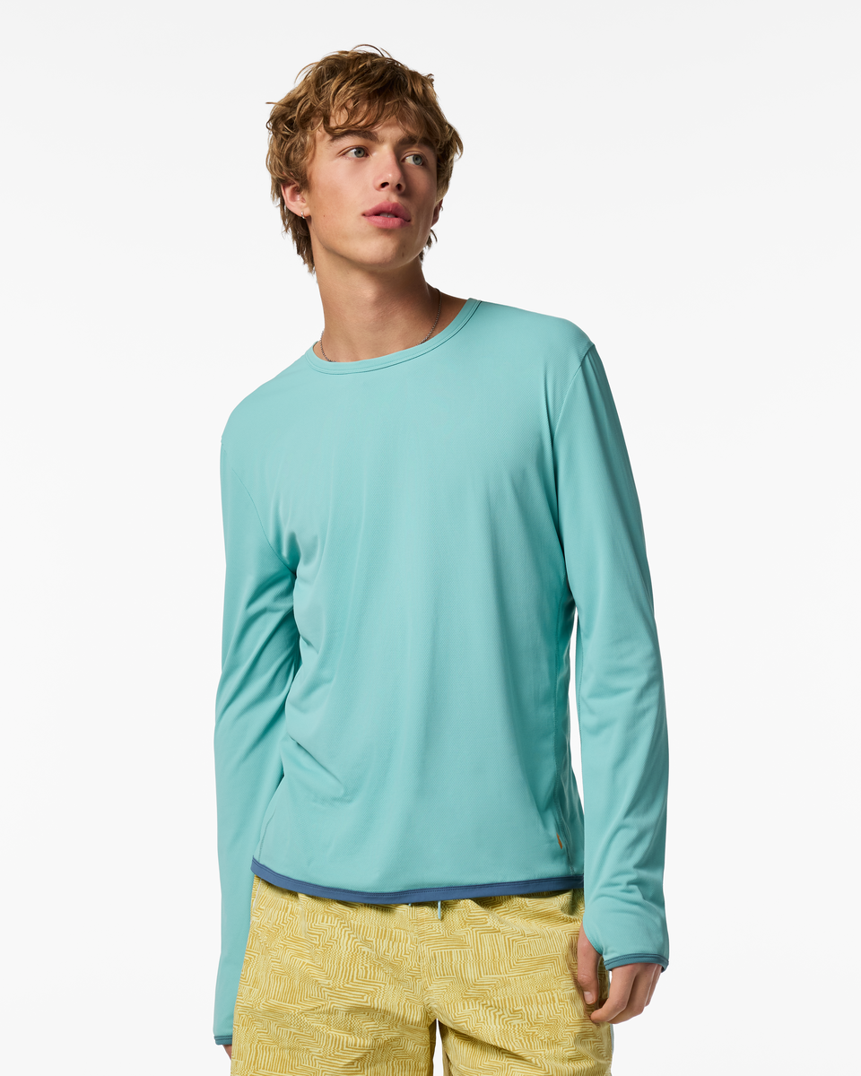 Sombra Long-Sleeve Sun Shirt - Men's, Tide Pool, Model Maximus