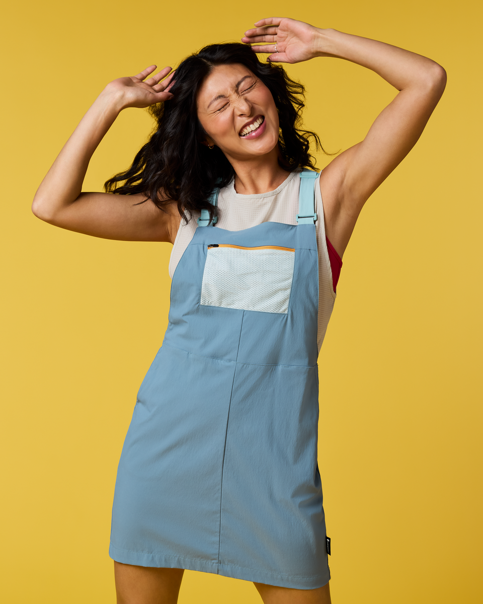 Tolima Overall Dress - Women's, Everglade, Model Tiff