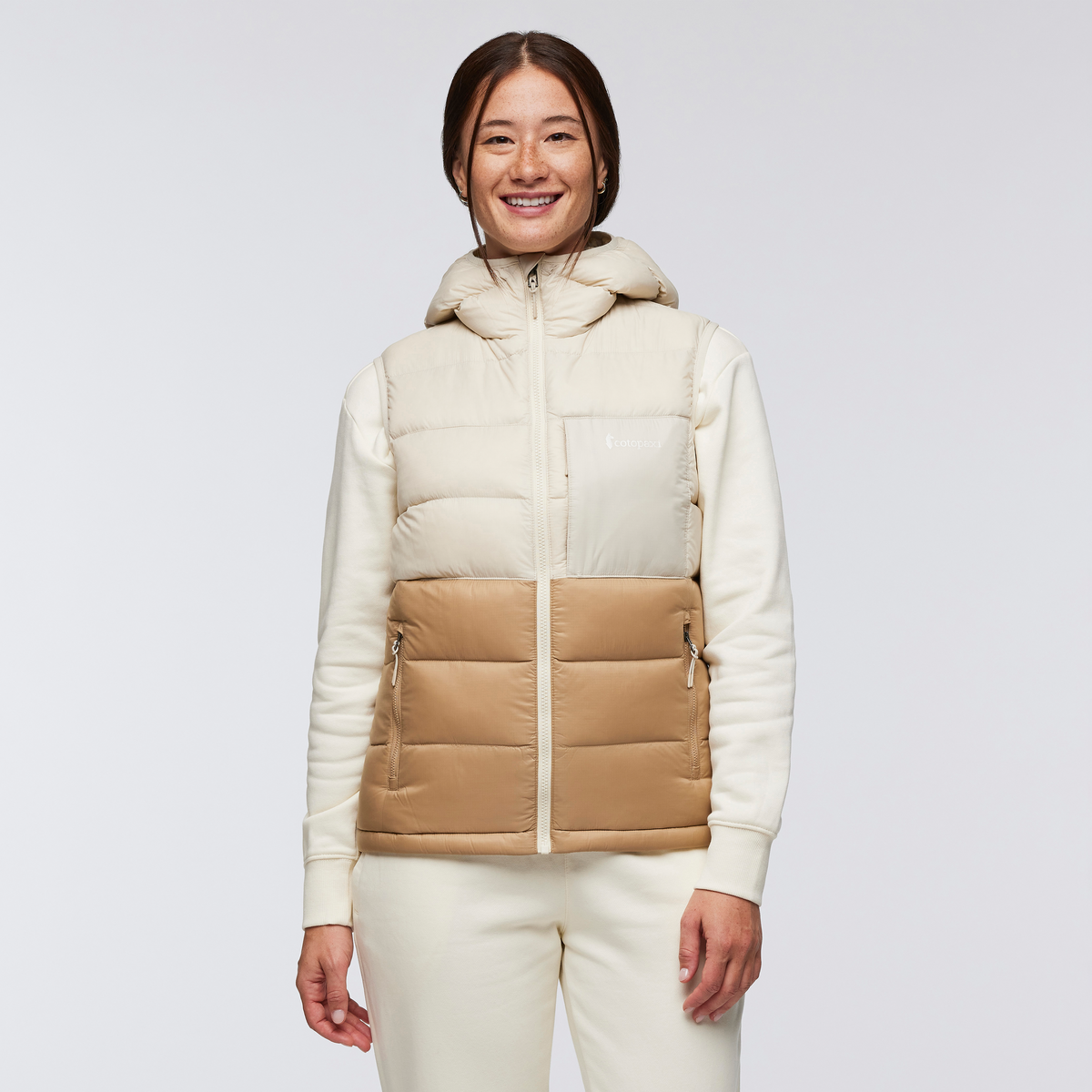 Fuego Max Down Vest - Women's, Cream/Khaki, Model Aya