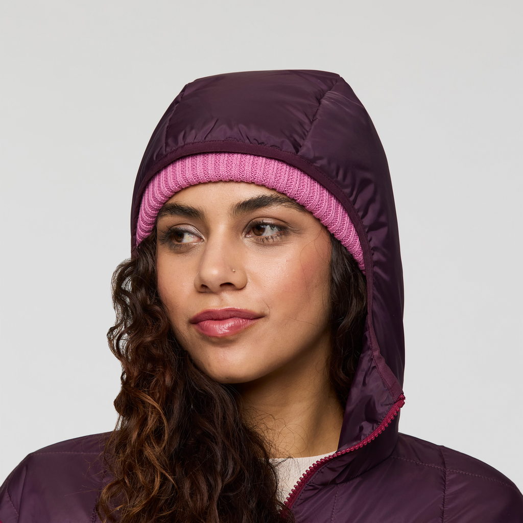 Trico Hybrid Hooded Jacket - Women's, Blackberry/Jam, Model Avery