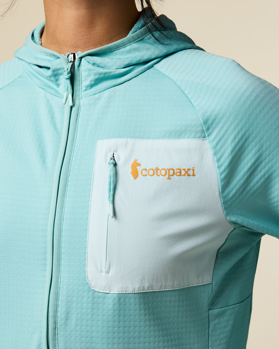 Otero Fleece Full-Zip Hooded Jacket - Women's, Tide Pool, Model Lola