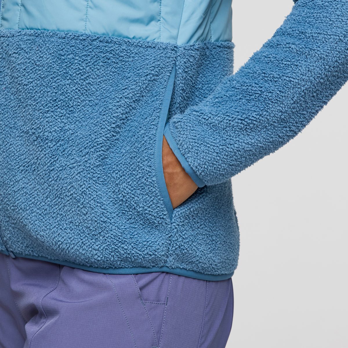 Trico Hybrid Hooded Jacket - Women's, Fjord/Fjord, Model Charlie