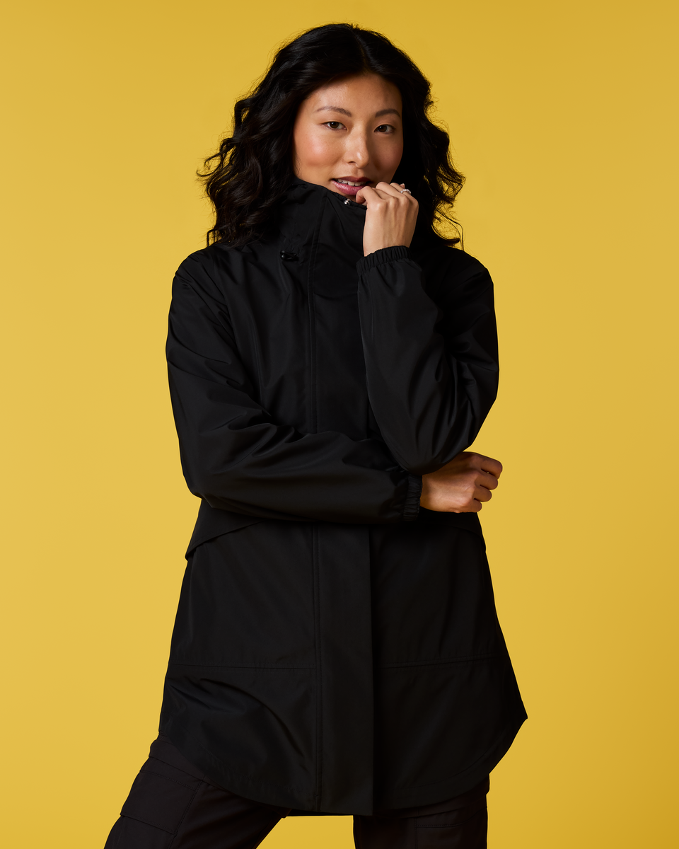 Rayu Rain Parka - Women's, Cotopaxi Black, Model Tiff