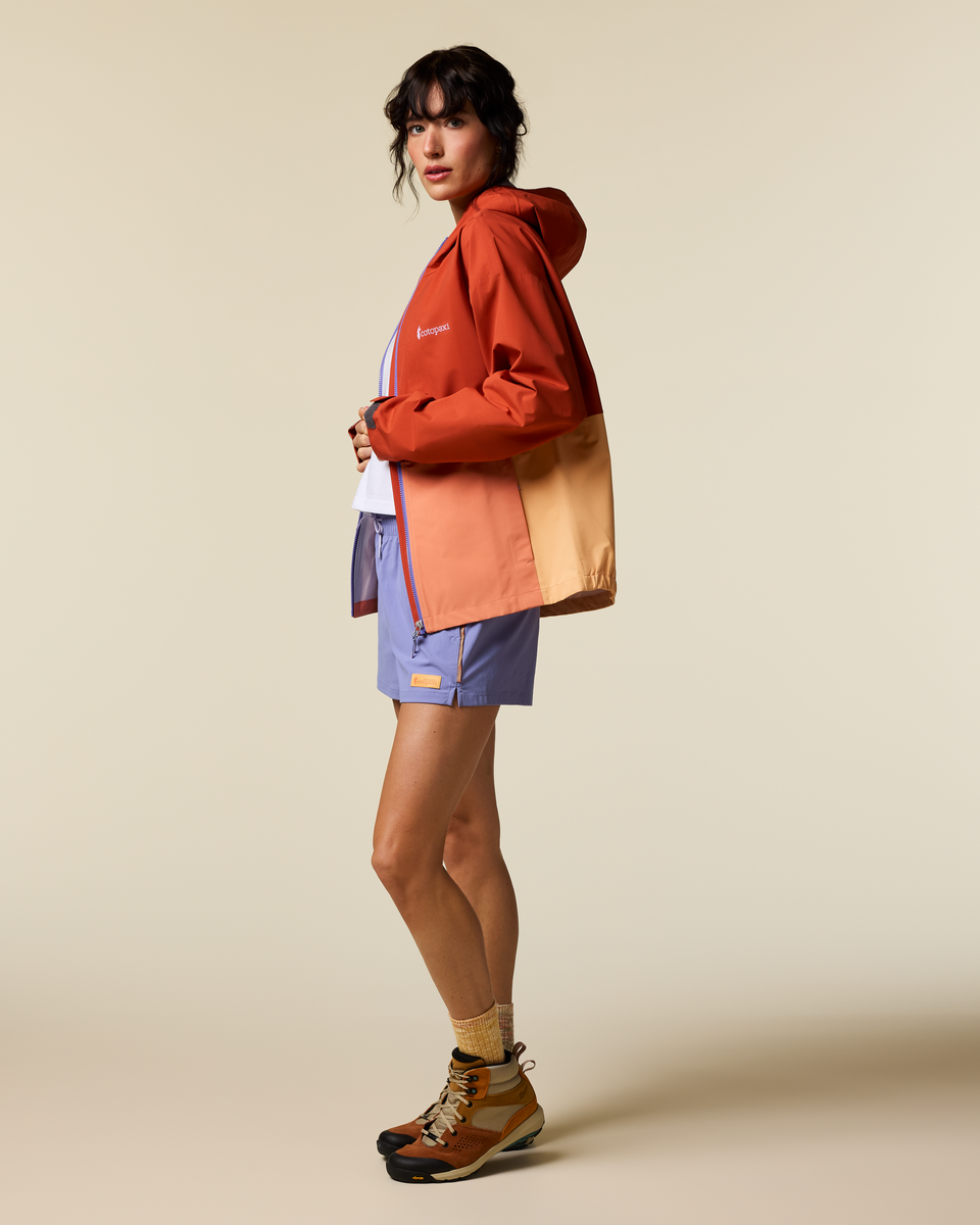Cielo Rain Jacket - Women's, Chimayo/Grapefruit, Model Lola