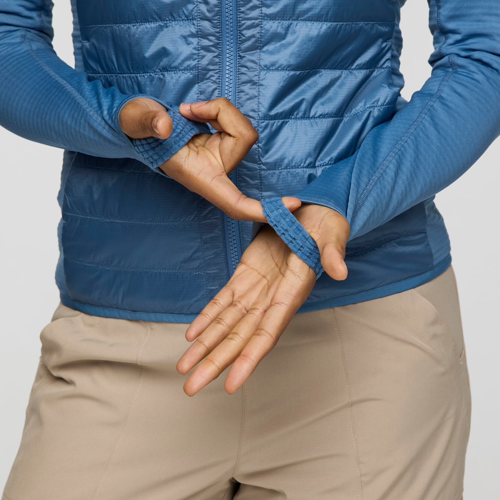 Capa Hybrid Insulated Hooded Jacket - Women's, Fjord, Model Charlie