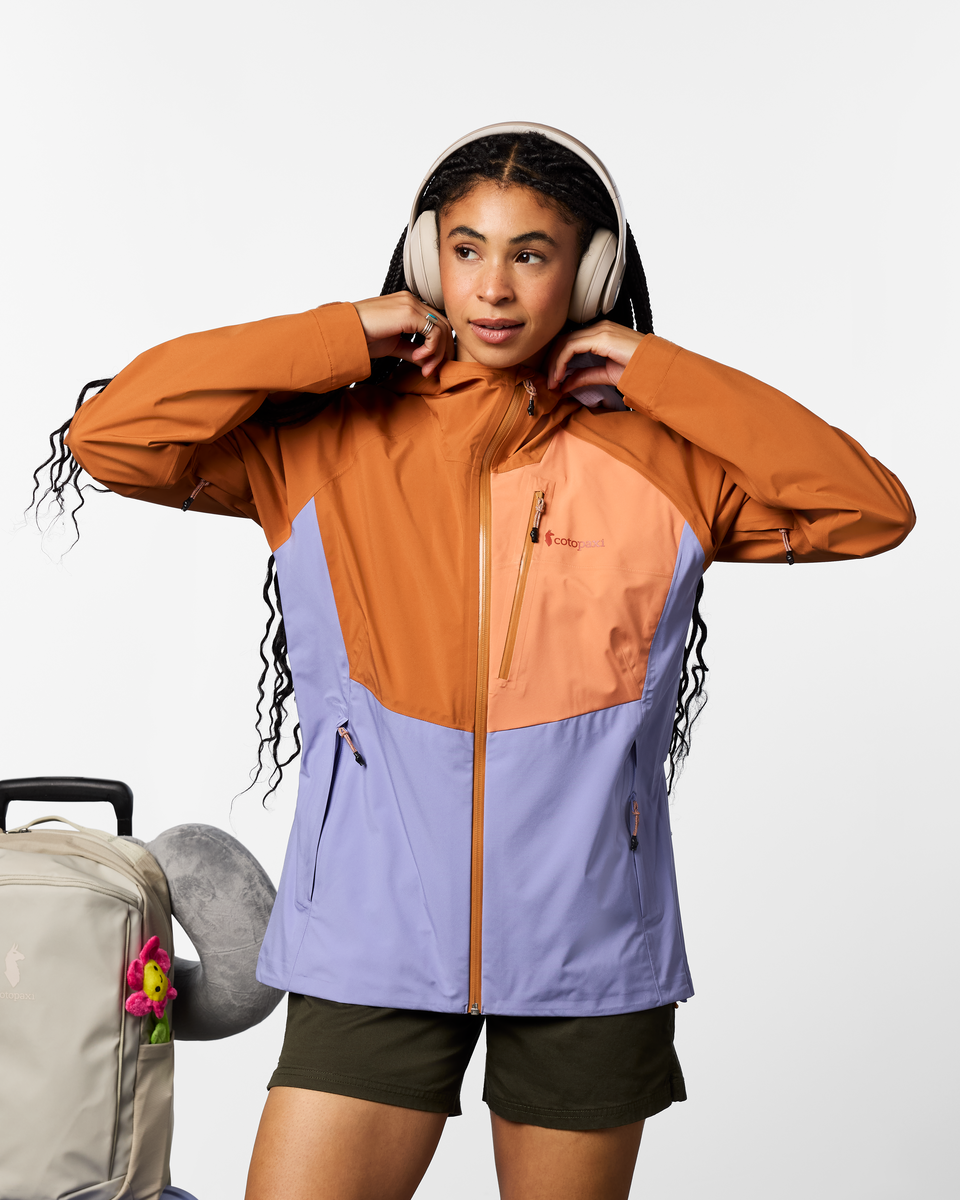 Impermeo 3L Hooded Shell Jacket - Women's, Whiskey/Aster, Model Kalu