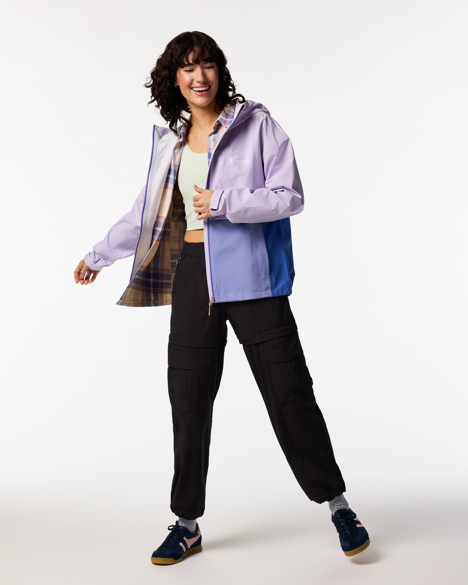Cielo Rain Jacket - Women's, Moonbeam/Aster, Model Lola
