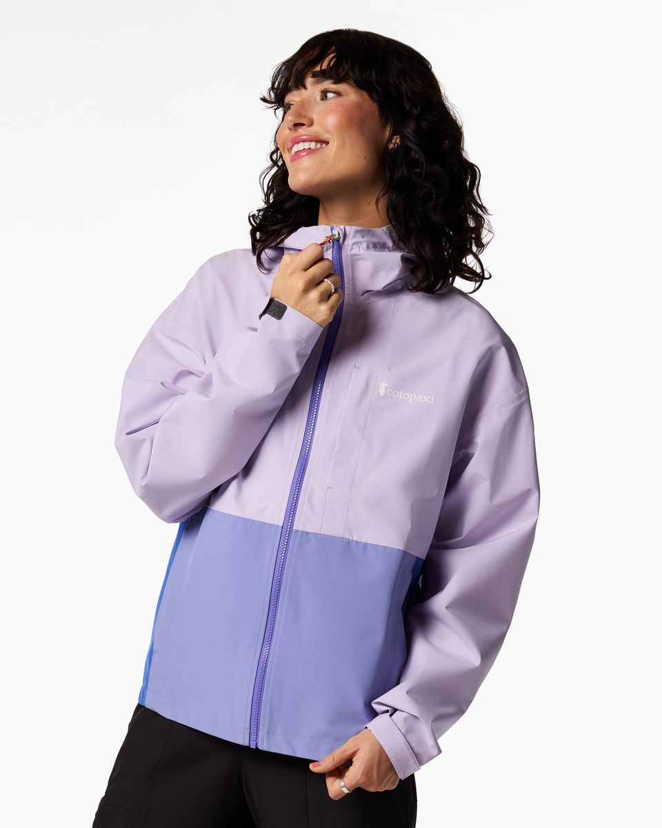 Cielo Rain Jacket - Women's, Moonbeam/Aster, Model Lola