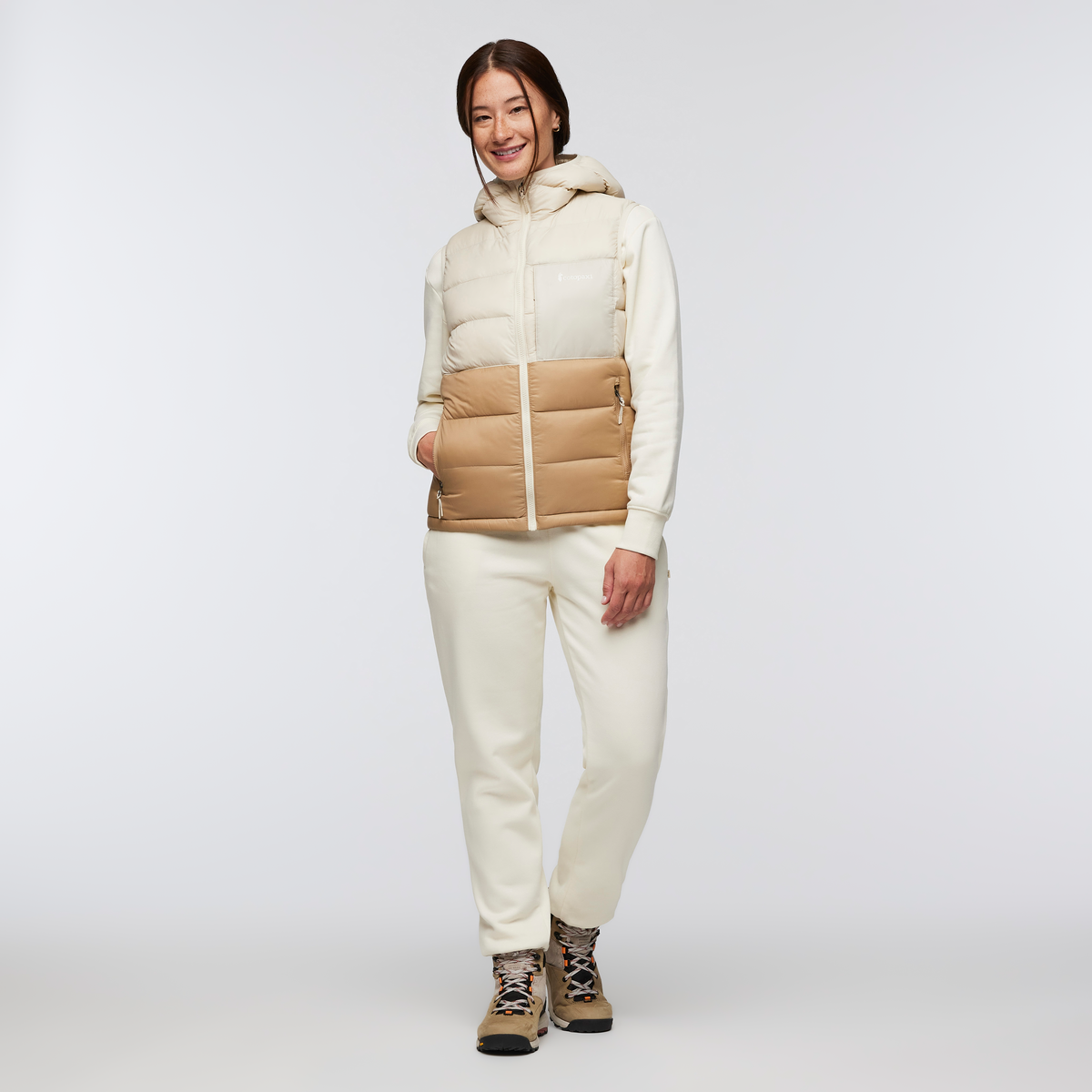 Fuego Max Down Vest - Women's, Cream/Khaki, Model Aya
