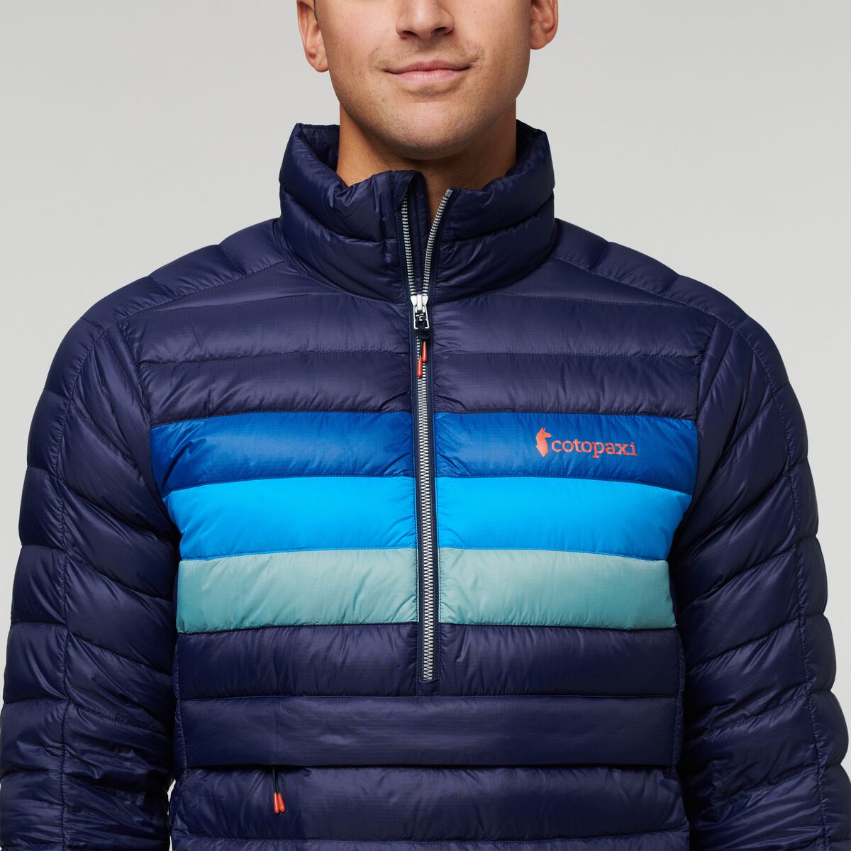 Fuego Down Pullover - Men's, Maritime Stripes, Model Munther