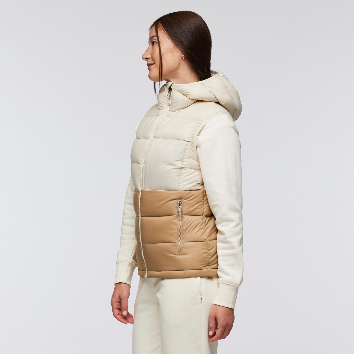 Fuego Max Down Vest - Women's, Cream/Khaki, Model Aya